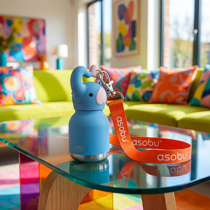 Asobu Bestie Mini termosdricksflaska med nyckelring, 200 ml - Elefant
