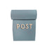Bruka Design postkasse, Micro - Lyseblå m hvid tekst