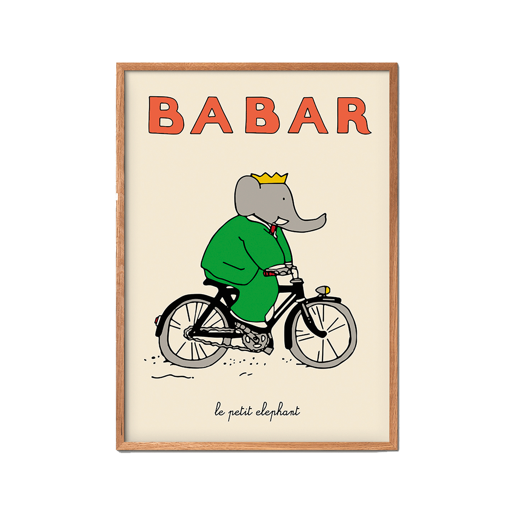 Babar Bicycle plakat, Jean de Brunhoff – flera storlekar