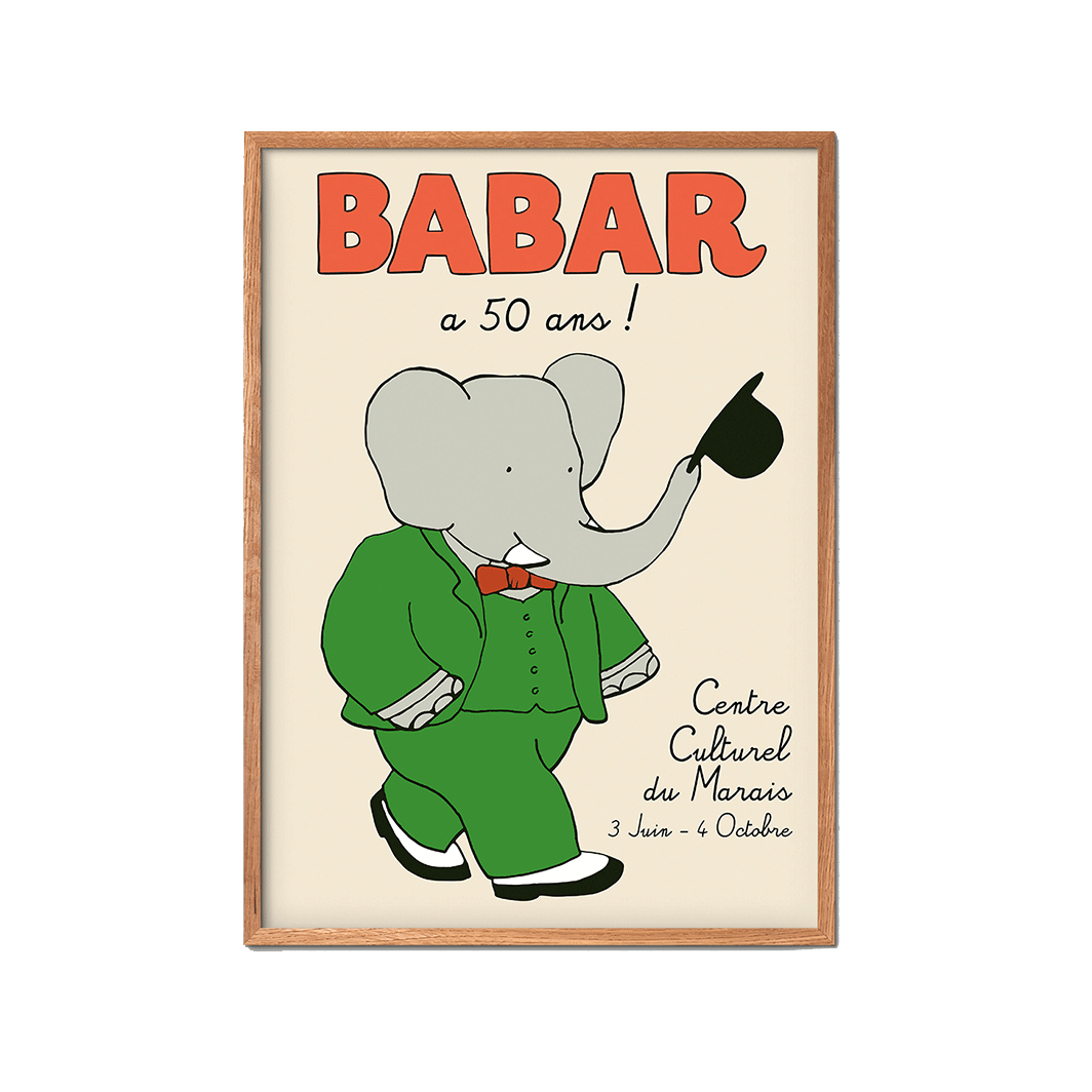 Babar fyller 50 år affisch, Jan de Brunhoff - flera storlekar