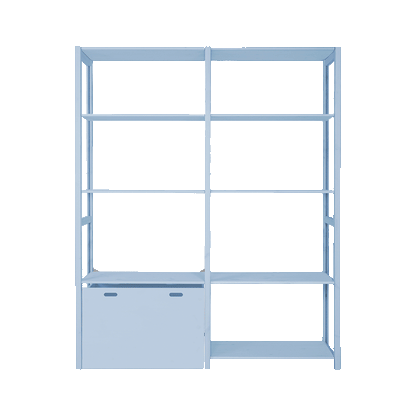 By Aulum Eshøj hylla med förvaring, H: 179 / H: 198 x B: 163 cm - Himalayan Blue