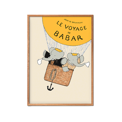 Le Voyage de Babar, Babar plakat, Jean de Brunhoff – flera storlekar