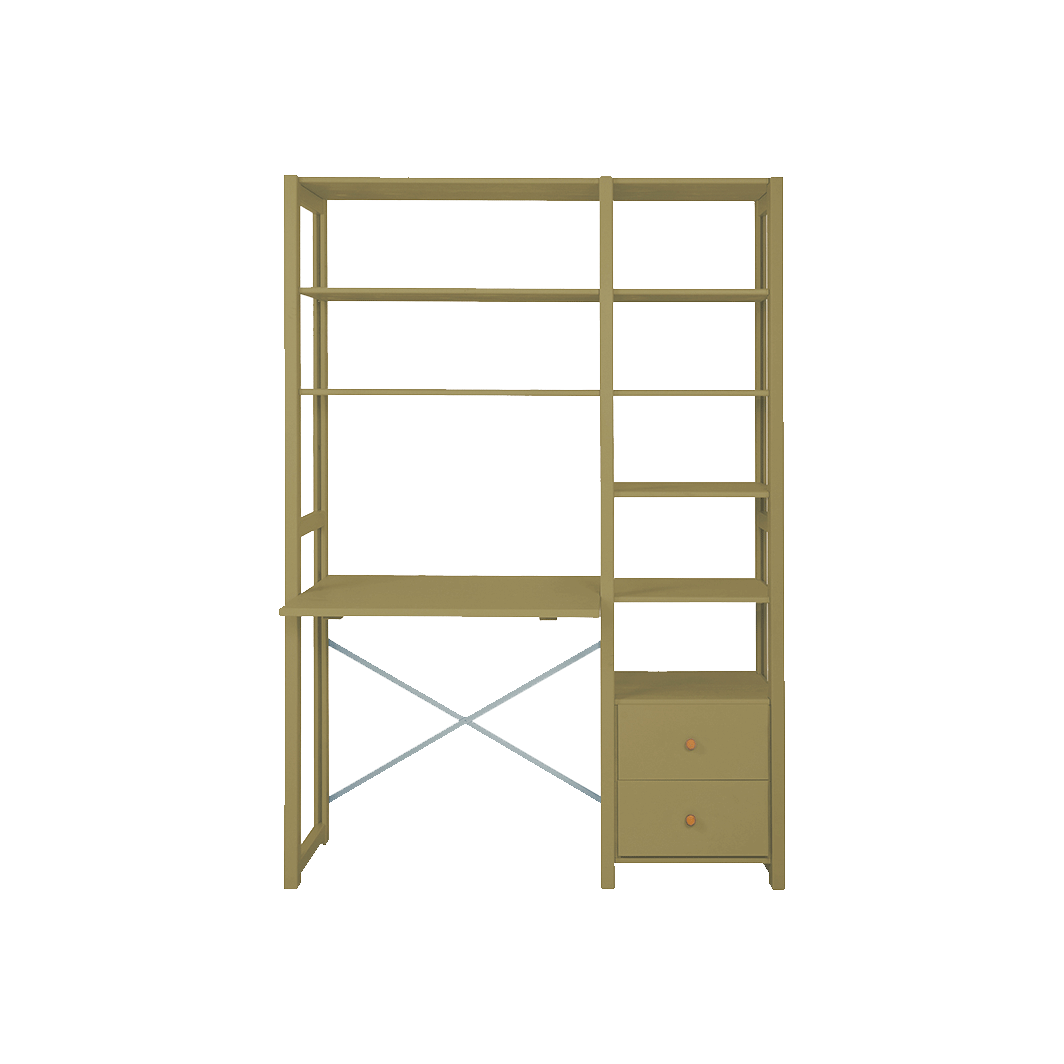 By Aulum Astrup stigereol med skrivebord, H: 179 / H: 198 x B: 125 cm - Olive