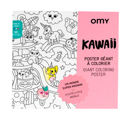 Omy stor affisch för färgläggning, Kawaii
