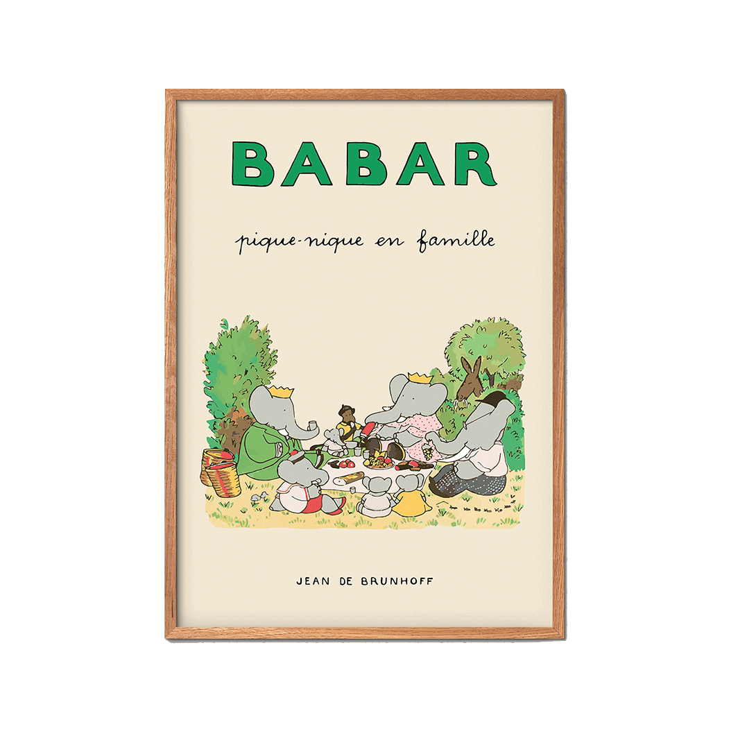 Piquenique En Famille, Babar affisch, Jean de Brunhoff – flera storlekar