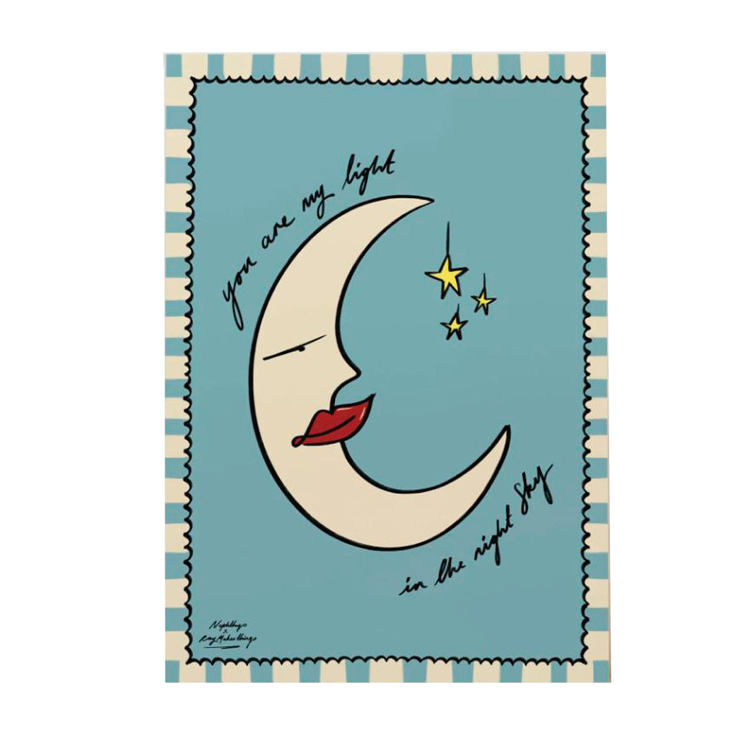 Nephthys Illustrated plakat, You are my light in the night sky - A4