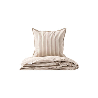 Studio Feder juniorsengetøj, økologisk percale - Brown beach stripe