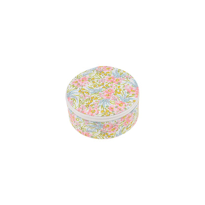Bon Dep smyckeskrin med Liberty-print, rund - Swirling Petals Pink