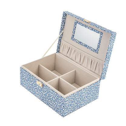 Bon Dep smyckeskrin med Liberty-tryck, fyrkantig - Feather blue