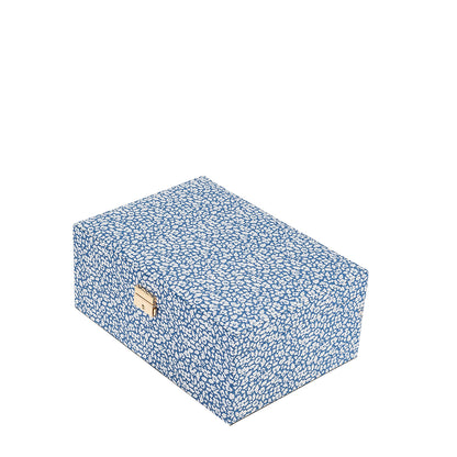 Bon Dep smykkeskrin m. Liberty print, Square - Faether blue