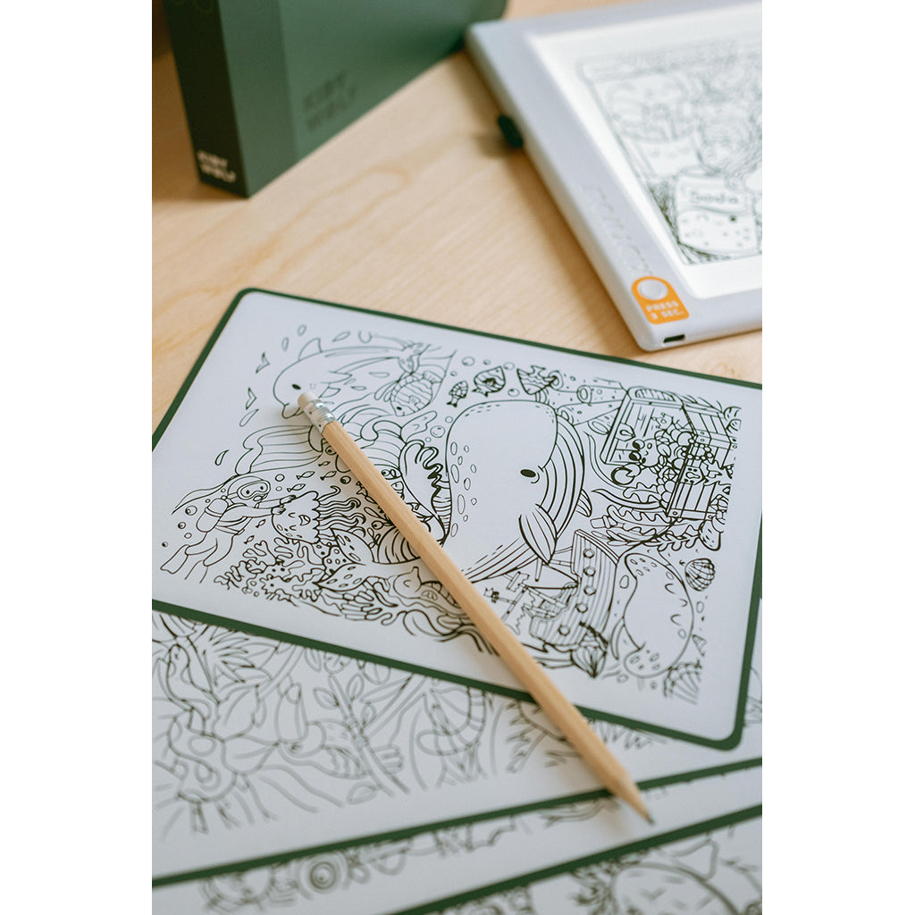 Kidywolf Kidydraw, ritbräda med ljus och mallar - Melí Meló