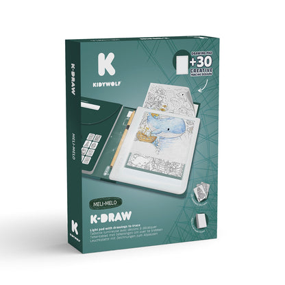 Kidywolf Kidydraw, ritbräda med ljus och mallar - Melí Meló