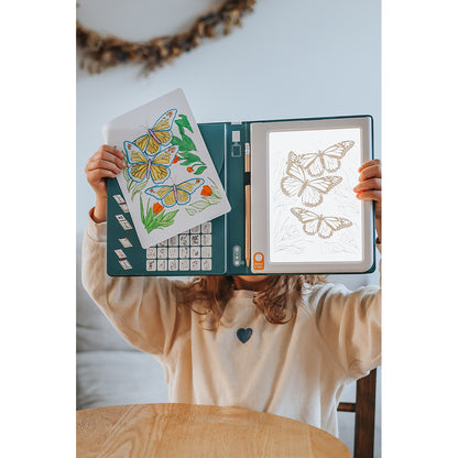 Kidywolf Kidydraw, ritbräda med ljus och mallar – Animals