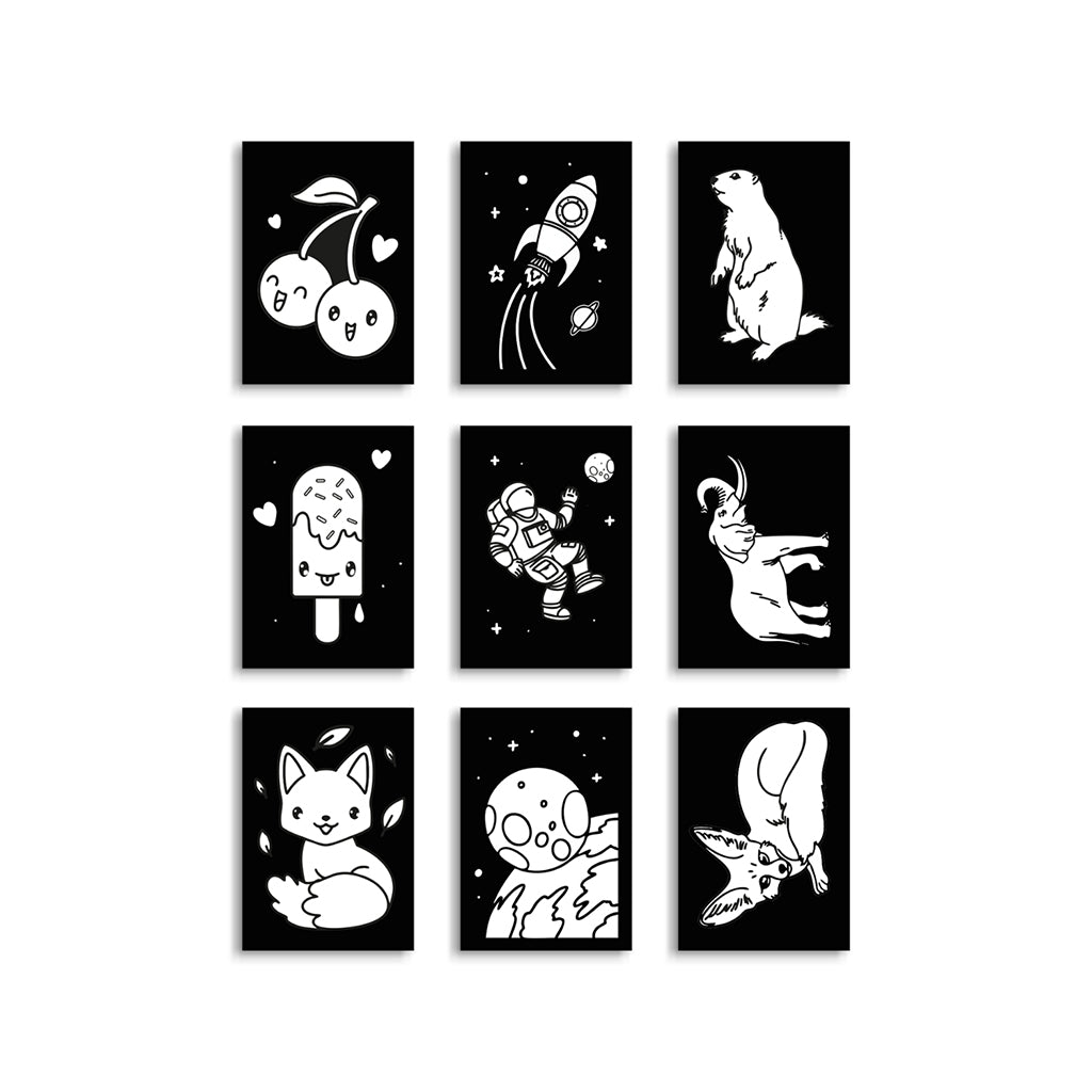 Kidyneon, DIY självlysande bilder med neontråd, 9 st - Big pack