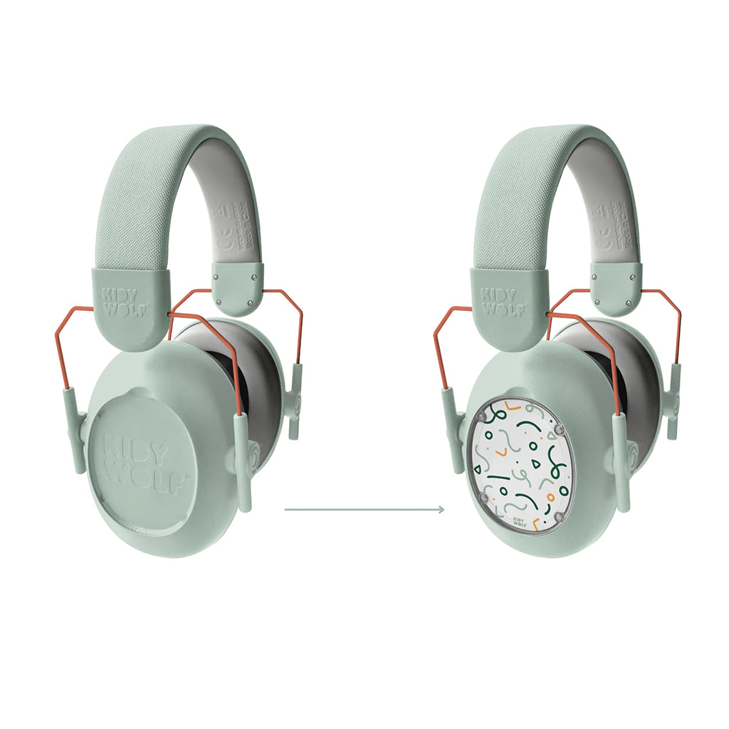 Kidynoise, Bullerdämpande hörselskydd för barn, hopfällbar - Green