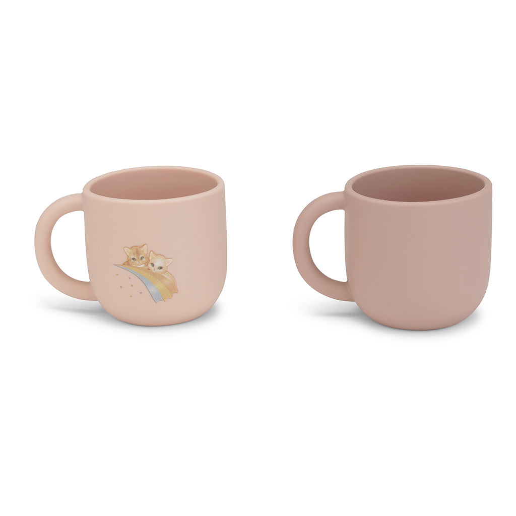 Konges Sløjd kopper i silikone, 2-pak - Rainbow kitty