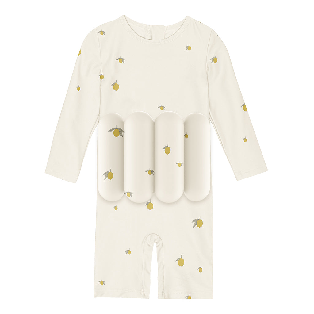 Konges Sløjd baddräkt, heltäckande med avtagbara flytblock, Lemon – strl. 9 mån – 4 år