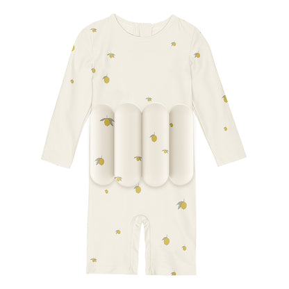 Konges Sløjd baddräkt, heltäckande med avtagbara flytblock, Lemon – strl. 9 mån – 4 år