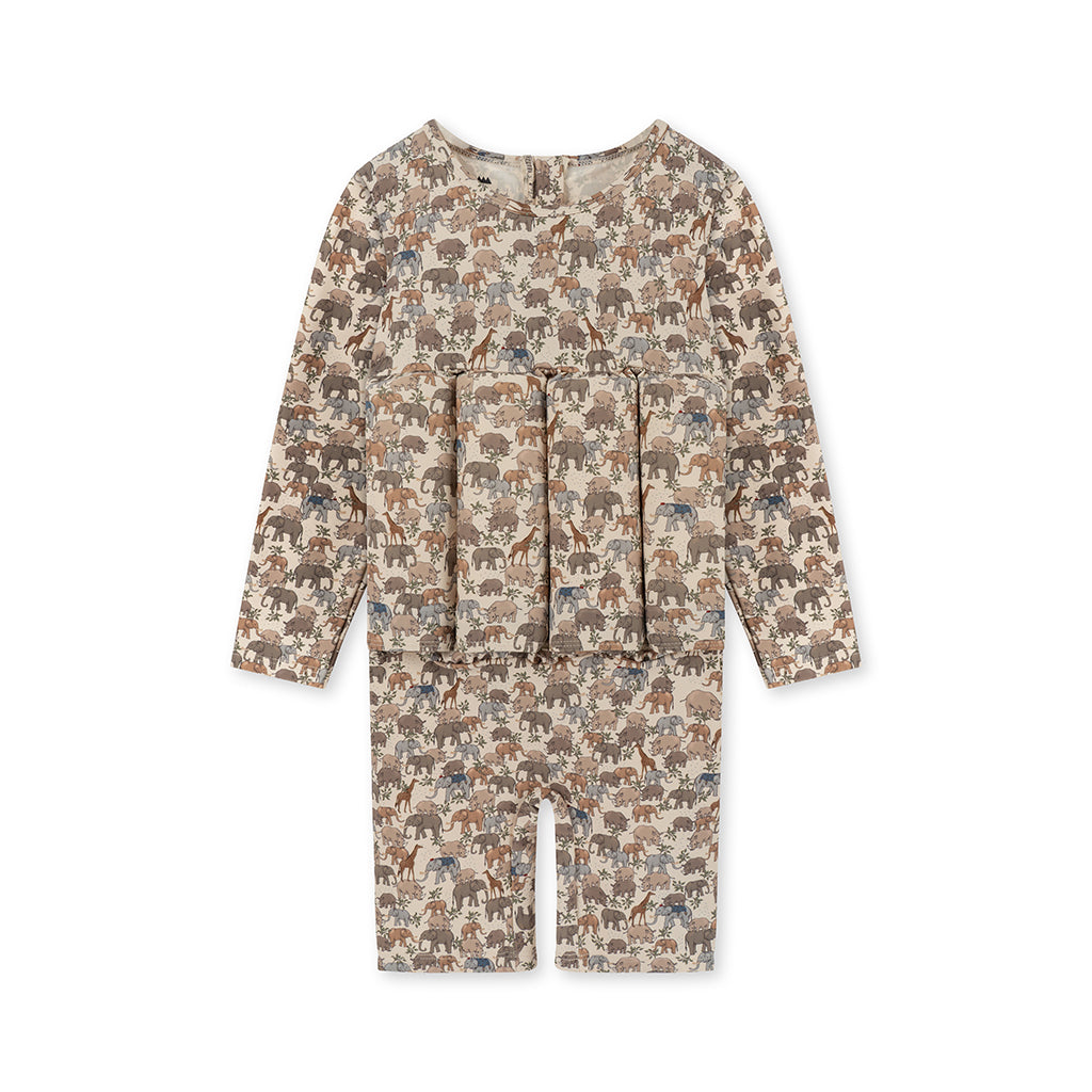 Konges Sløjd badedragt, helddragt m aftagelig flydeblokke, Safari - str. 9 mdr. - 4 år