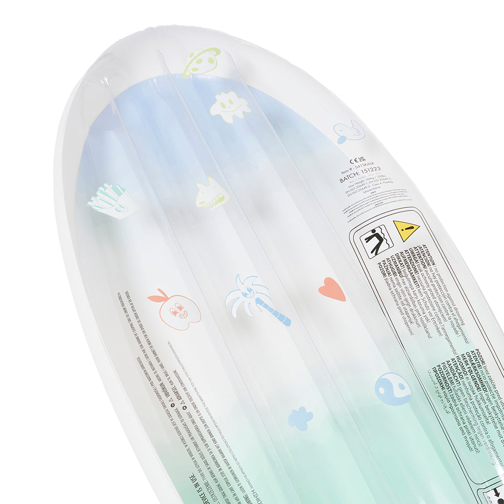 Sunnylife luftmadrass, skateboard - blå/lime - från 6 år