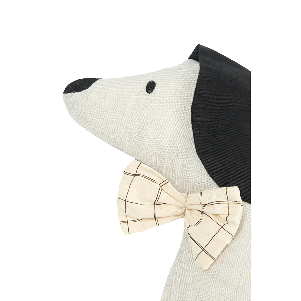 Nobodinoz Toby hundkudde, tvättat linne, Greige