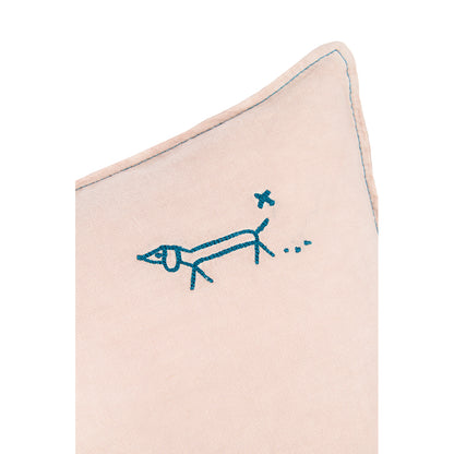 Nobodinoz kudde, tvättat franskt linne, 50 x 30 cm - Mauve pink