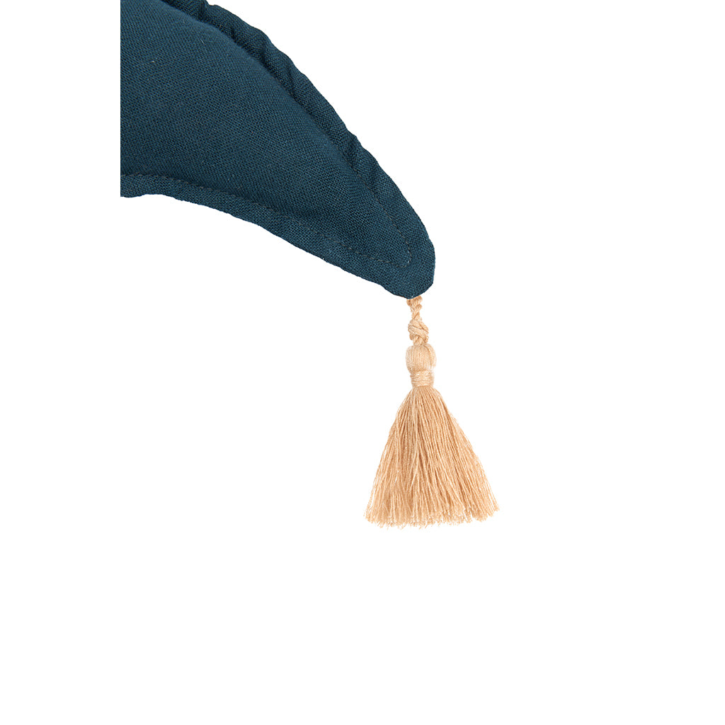 Nobodinoz månkudde, tvättat franskt linne - Deep blue