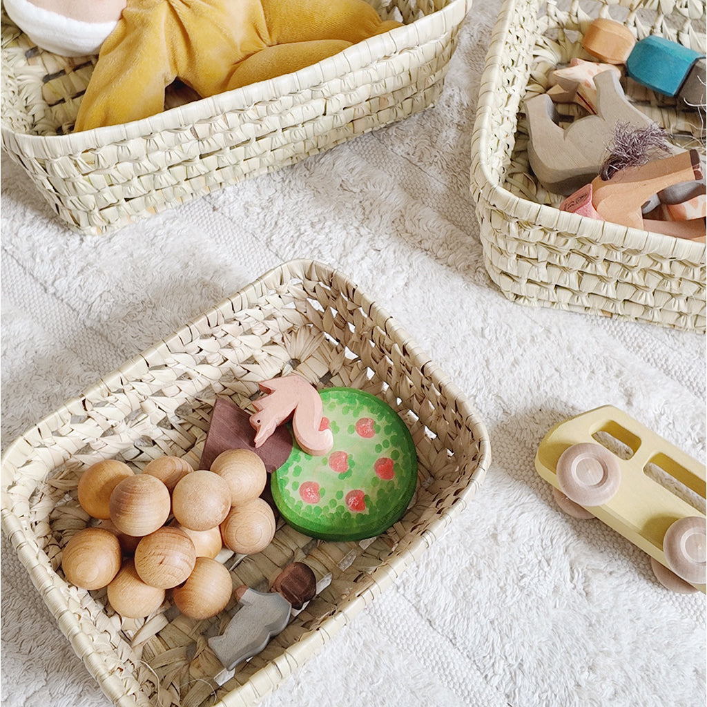 Lubilu korg av palmblad, L22 - 22 x 17 x 7 cm