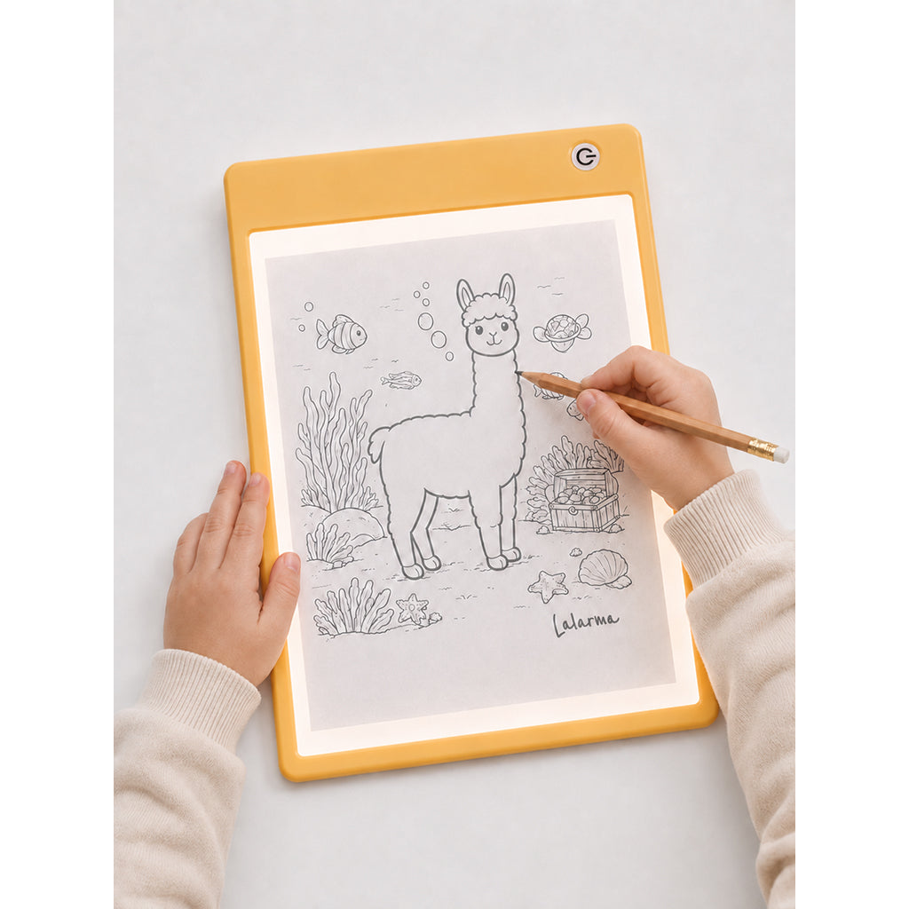 Lalarma Sketch lightpad, rita och färglägg – Gul