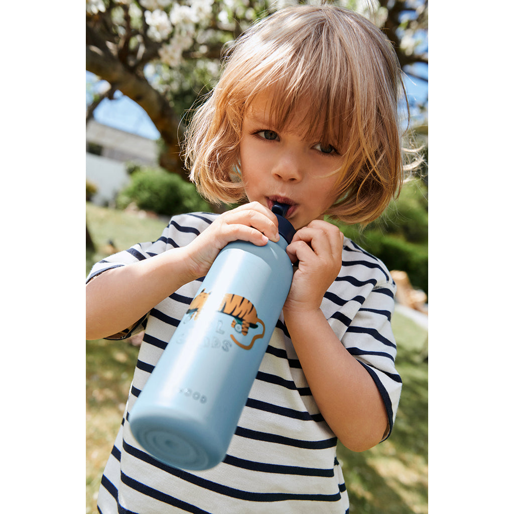Liewood Falk vattenflaska, termosflaska 500 ml – Tiger/ Beach Blue