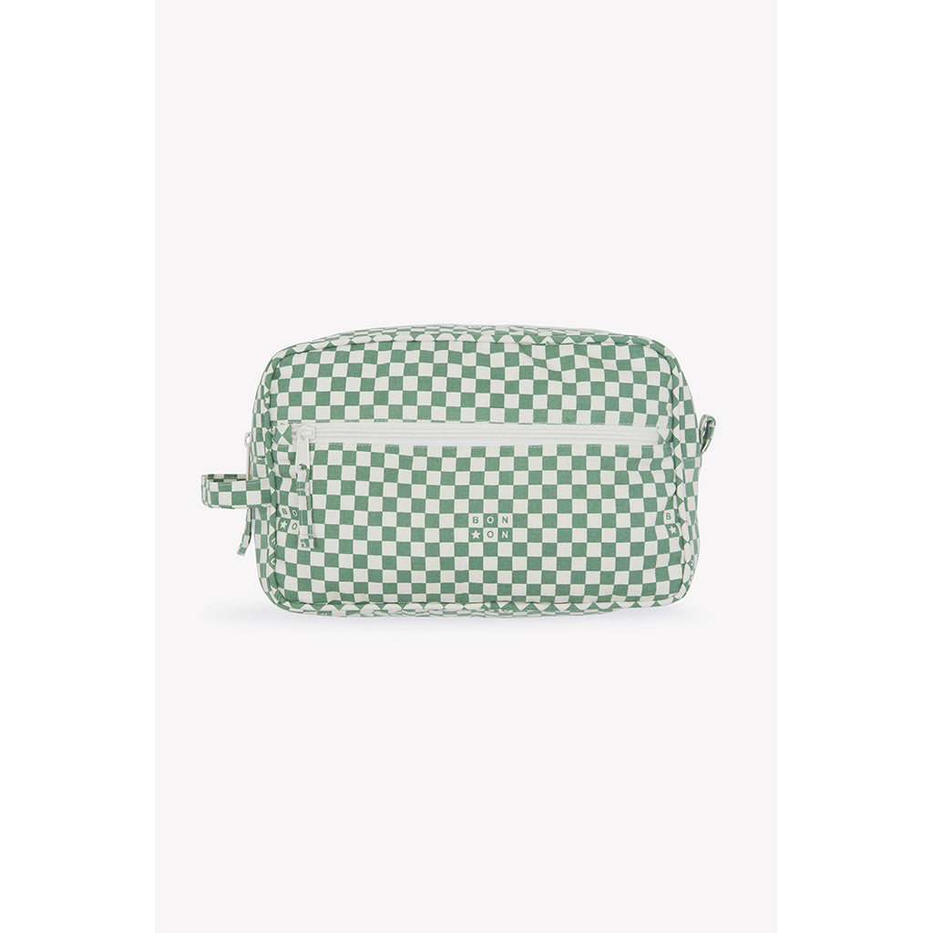 Bonton toilettaske, stor - Damier vert