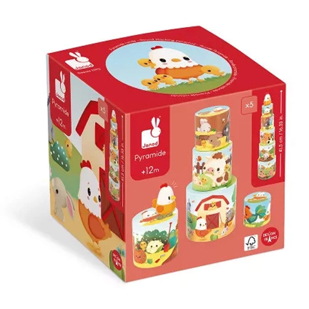 Janod stapelklossar, Min första pyramid - Bondgårdsmotiv