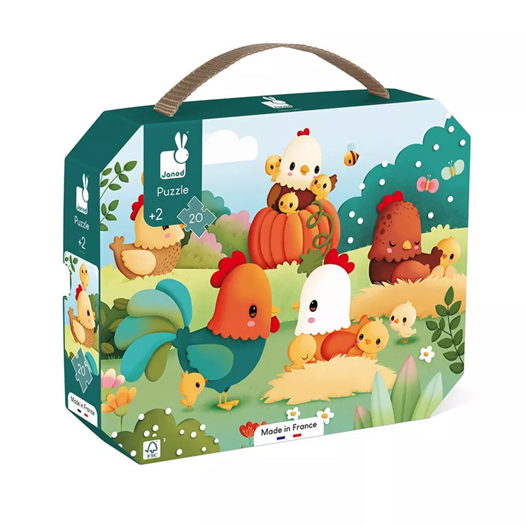 Janod pussel i väska, Välkommen till bondgården - 20 bitar
