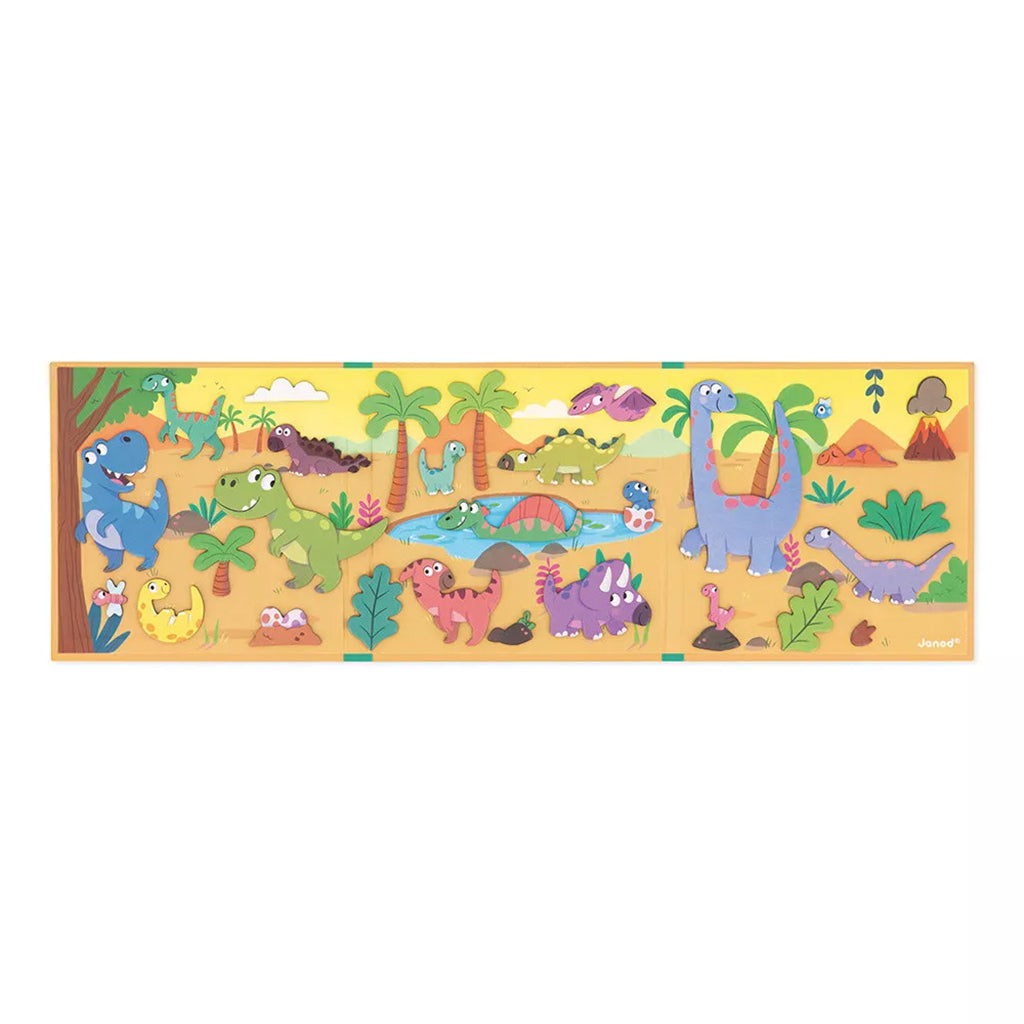 Janod magnetbok, 30 st. Dinosaurier