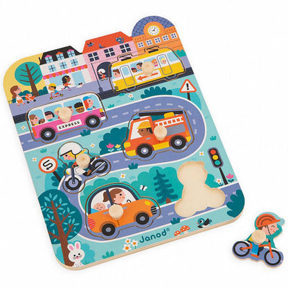 Janod träpussel, I staden - 6 bitar