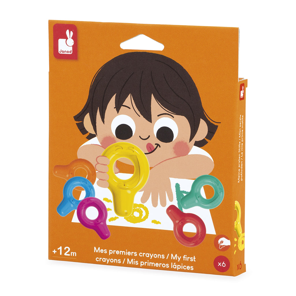 Janod Min Första Kritor, 6 stora färgkritor