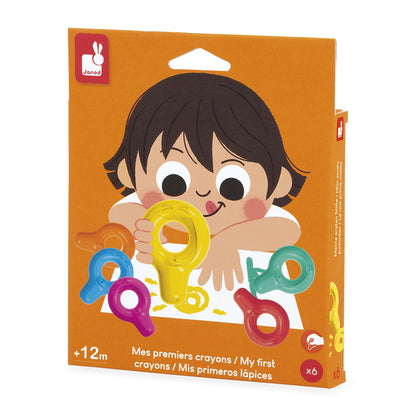 Janod Min Första Kritor, 6 stora färgkritor