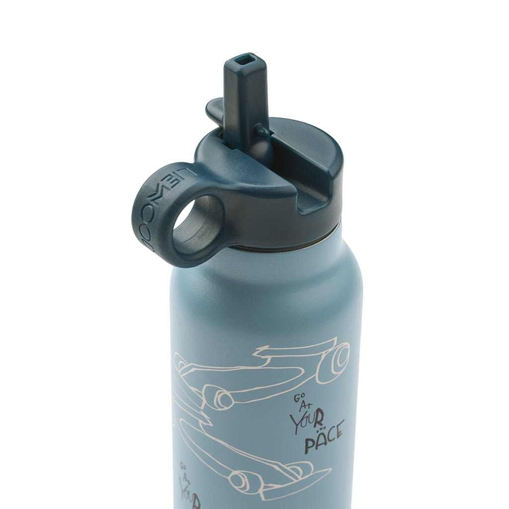 Liewood Falk vattenflaska, termoflaska 350 ml. - Race cars / Beach blue