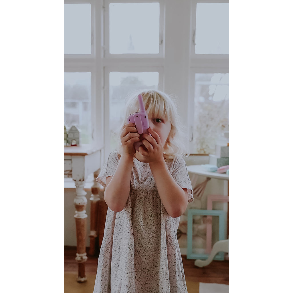 Lalarma walkie talkie för barn, lila