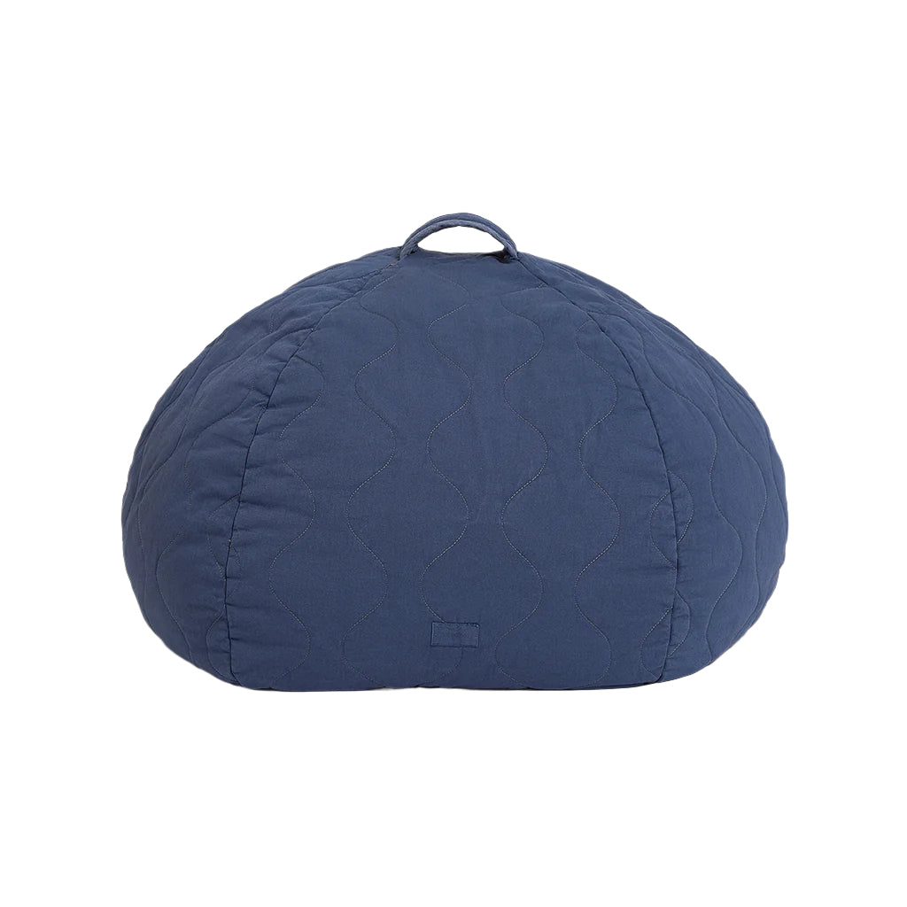 Nobodinoz kviltad rund sittpuff, Landscape – Cobalt