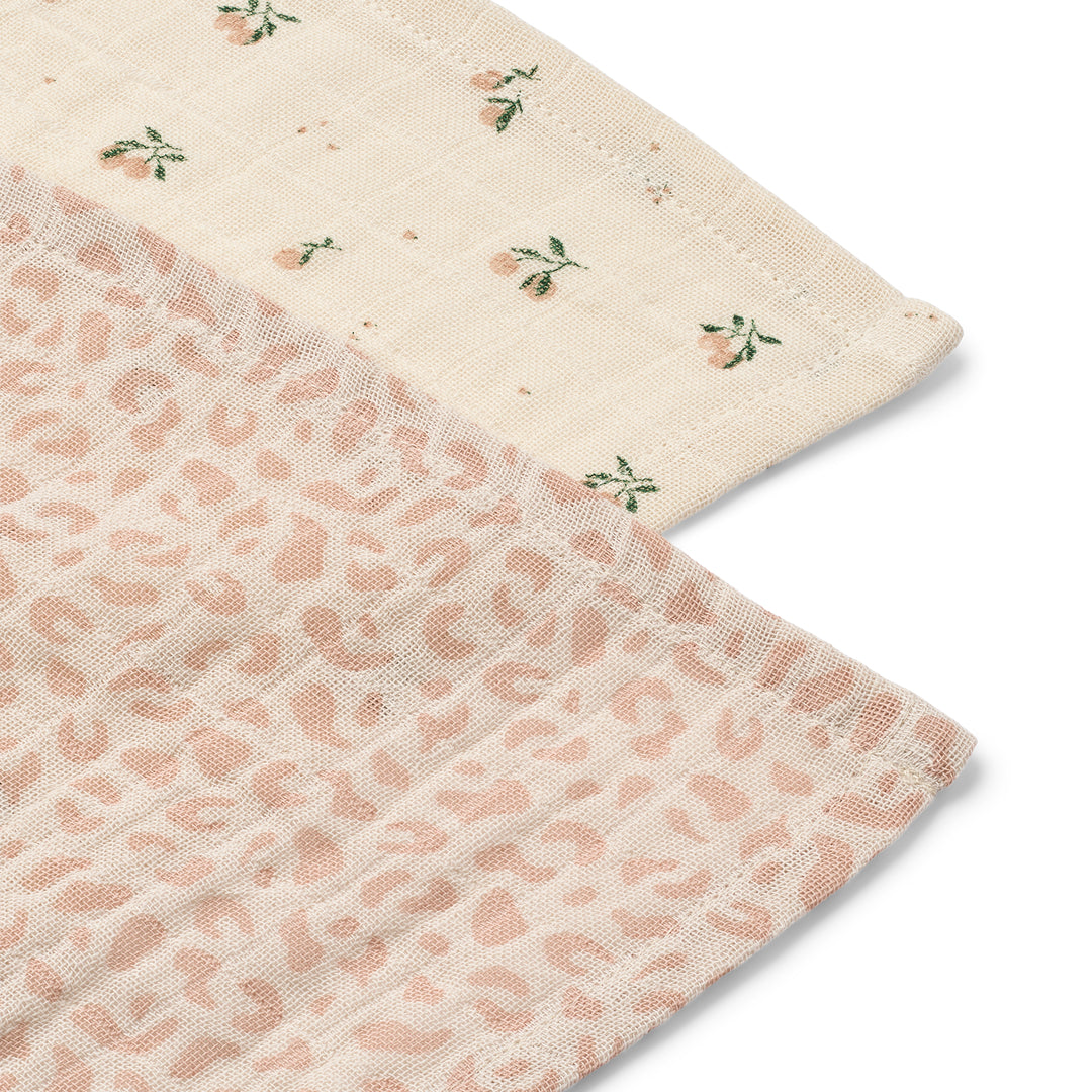 Liewood Lewis Muslinfilt 2-pack – Mini leo / Mini peach Mix