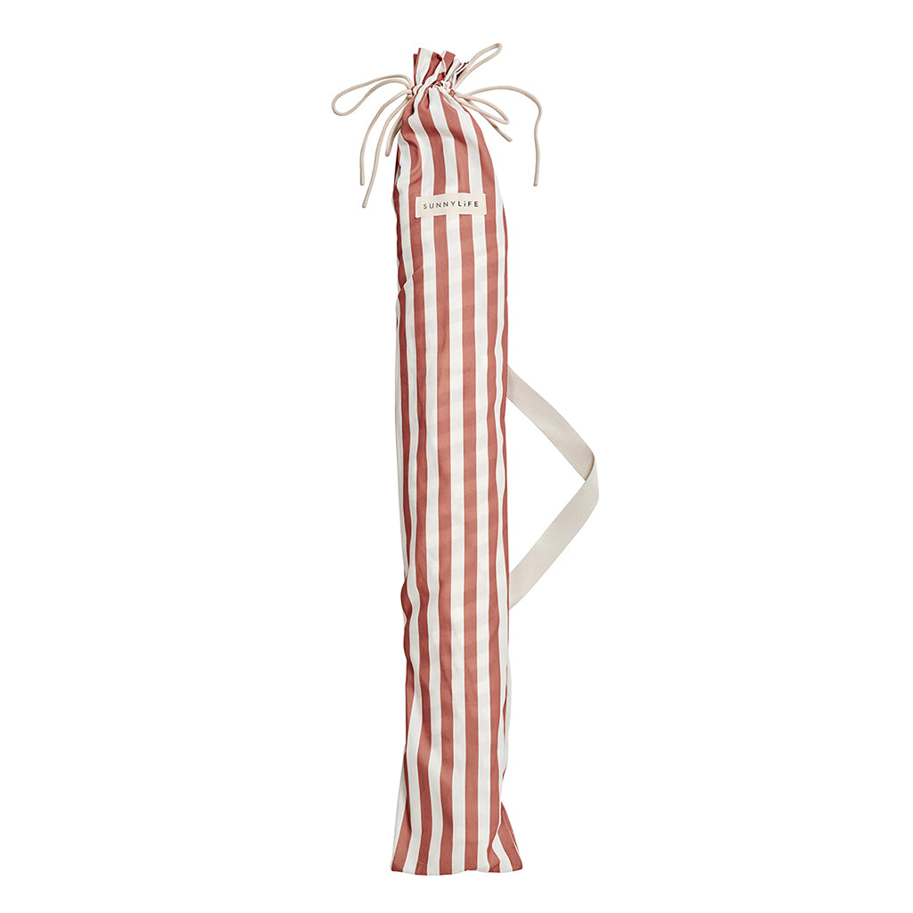 Sunnylife Luxe strandparasol, UP50+ faktor – Tierra clay stripe