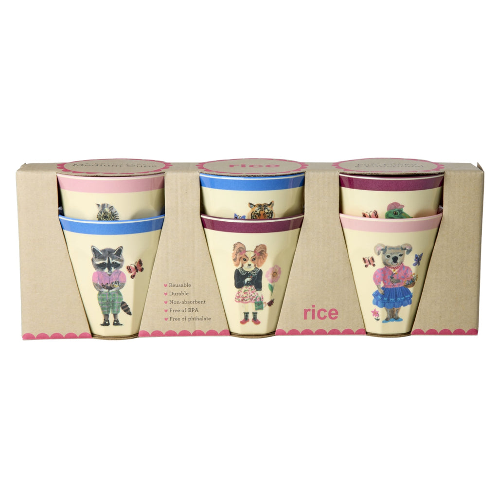 Rice melaminkoppar, Flerfärgade, Nathalie Lété Print, 6-pack - Small