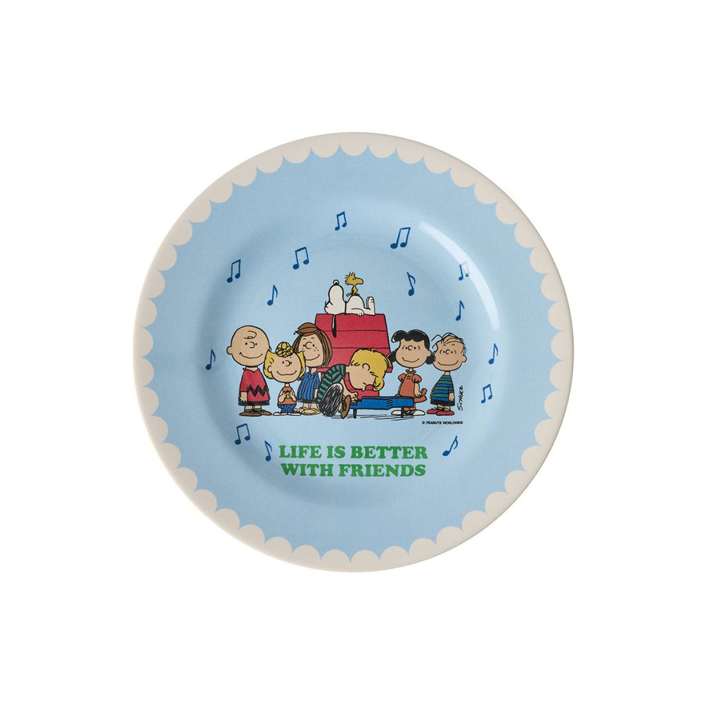 Rice melamin, sidetallerken, Snoopy - Soft blue