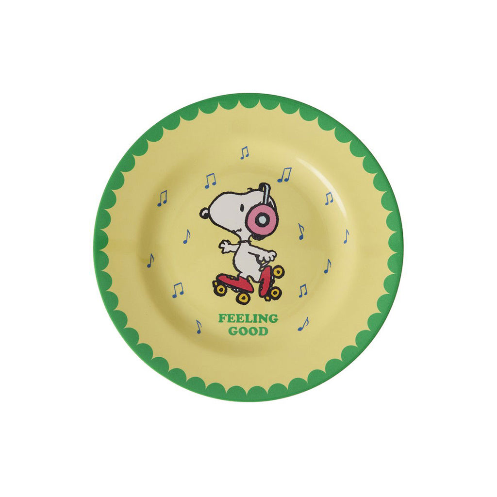 Rice melamin, sidetallerken, Snoopy - Yellow