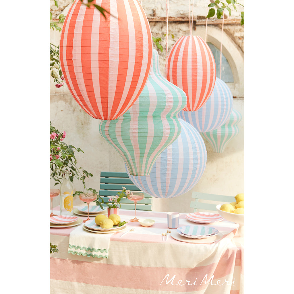 Meri Meri papperslanternor, Stripy lanterns, 3-pack - UTAN LJUSKÄLLA