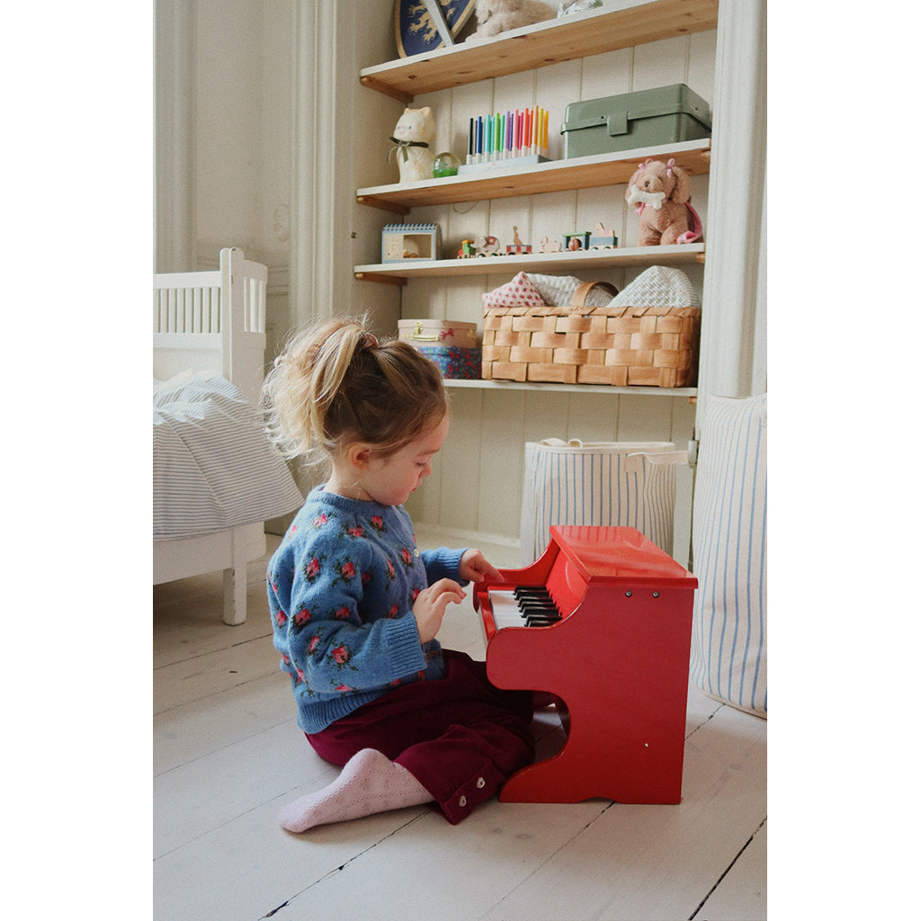 Konges Sløjd Glossy piano, klaver i trä – Röd