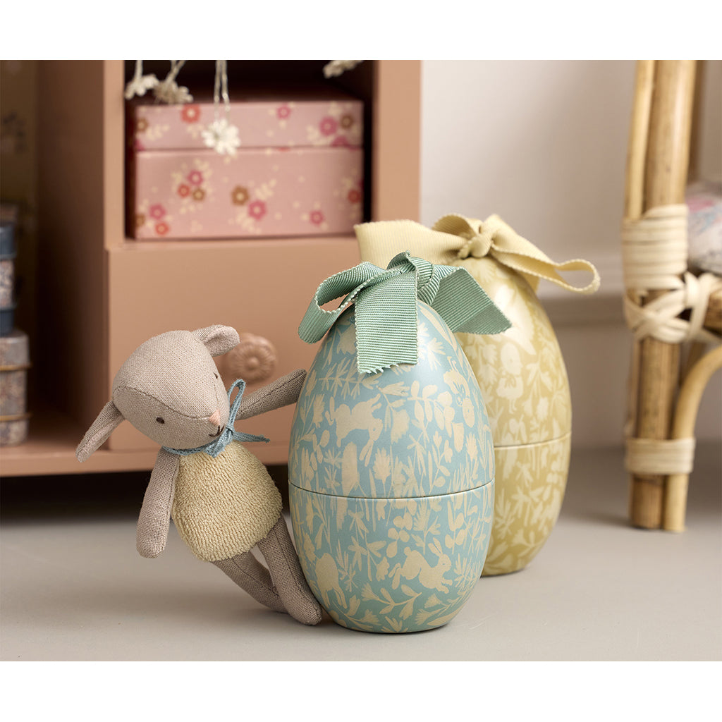 Maileg påskägg i metall, medium - Ljusblå