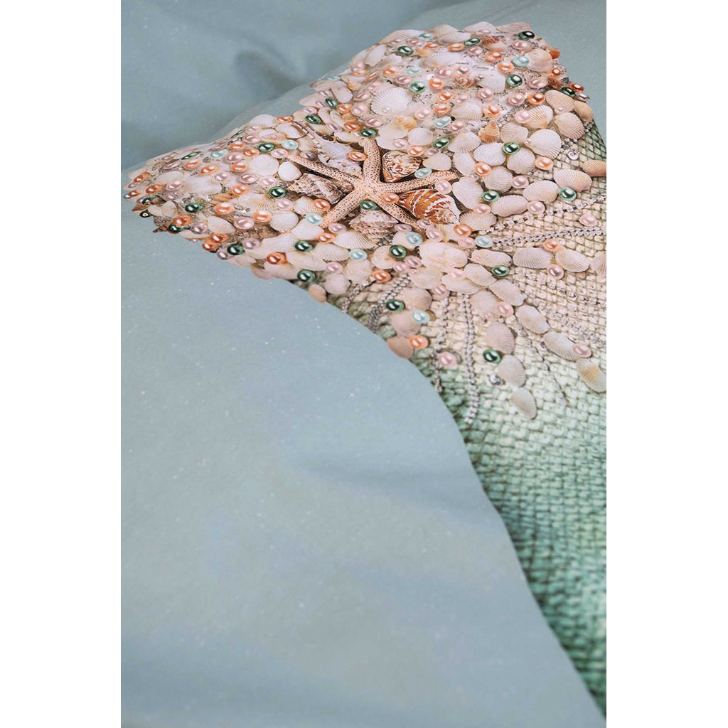 Snurk vuxensängkläder, ekologisk - Mermaid Aqua
