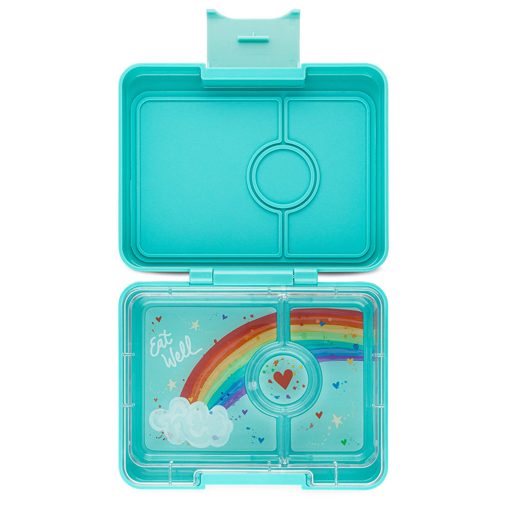 Yumbox matlåda med 3 fack, Snack - Misty aqua/ Rainbow